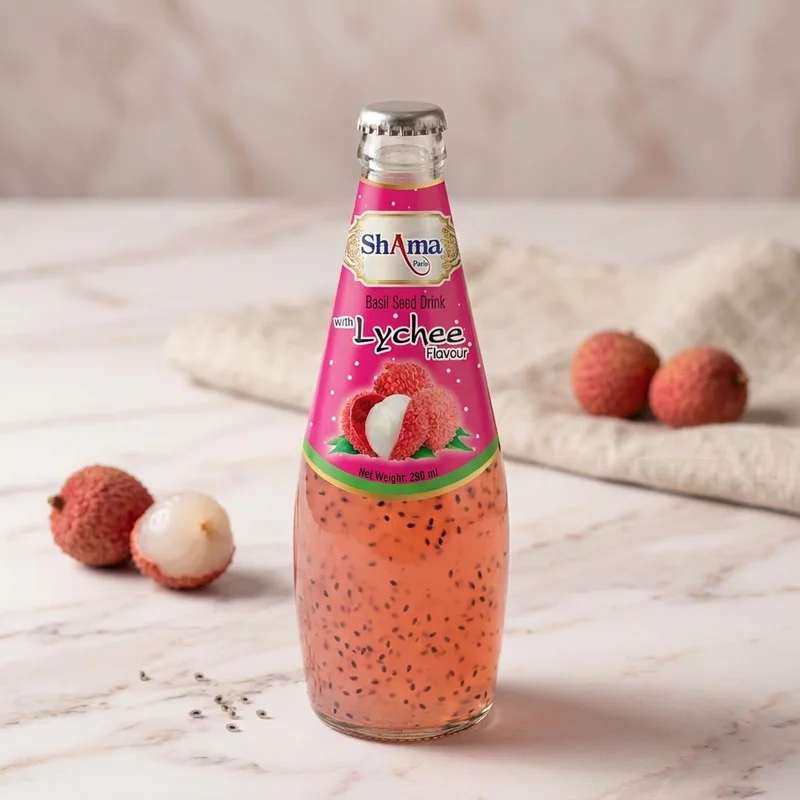 SHAMA BASIL SEED DRINK (LYCHEE)